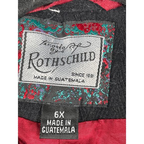 Rothschild Youth Girls Size 6X Long Coat Wool Blend - Picture 3 of 12